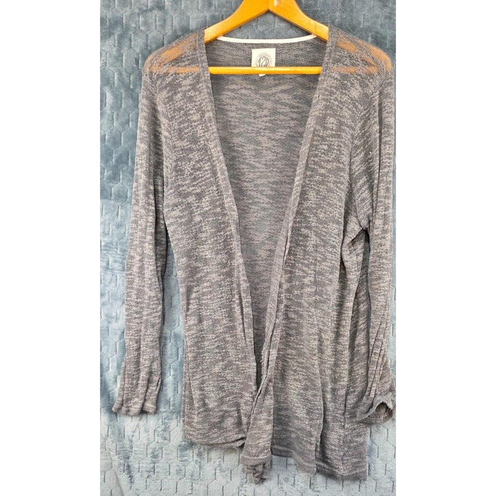 Tees2urdoor Open Front Cardigan Women's 2XL Gray Sheer Gauzy Boho